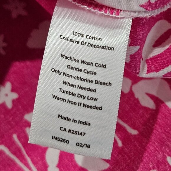 Talbots Size Small Tropical Coastal Embroidered Lobster Rockstar Tunic Top Pink - Picture 7 of 9